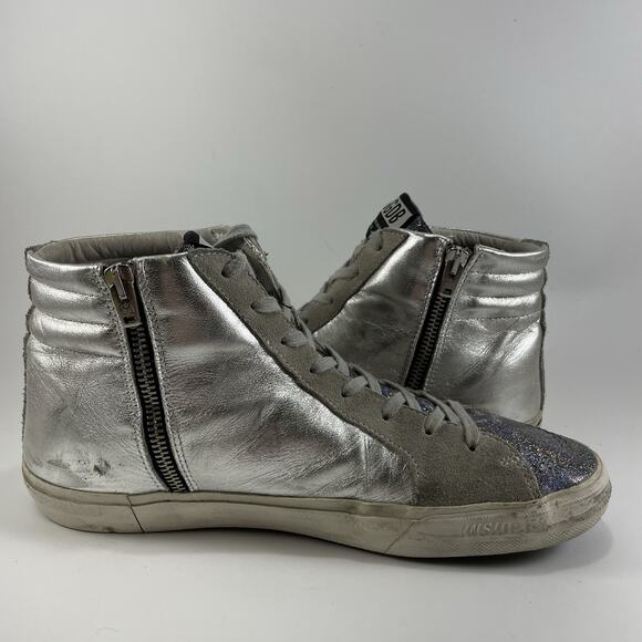 Golden Goose Silver and Purple Sneakers - Picture 5 of 14